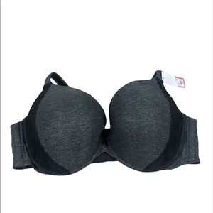 Cacique The Modern Collection Boost Plunge 46DDD Heathered Gray Lace New Bra